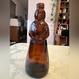 Vintage Mrs. Butterworth Amber Glass Pancake Syrup Bottle